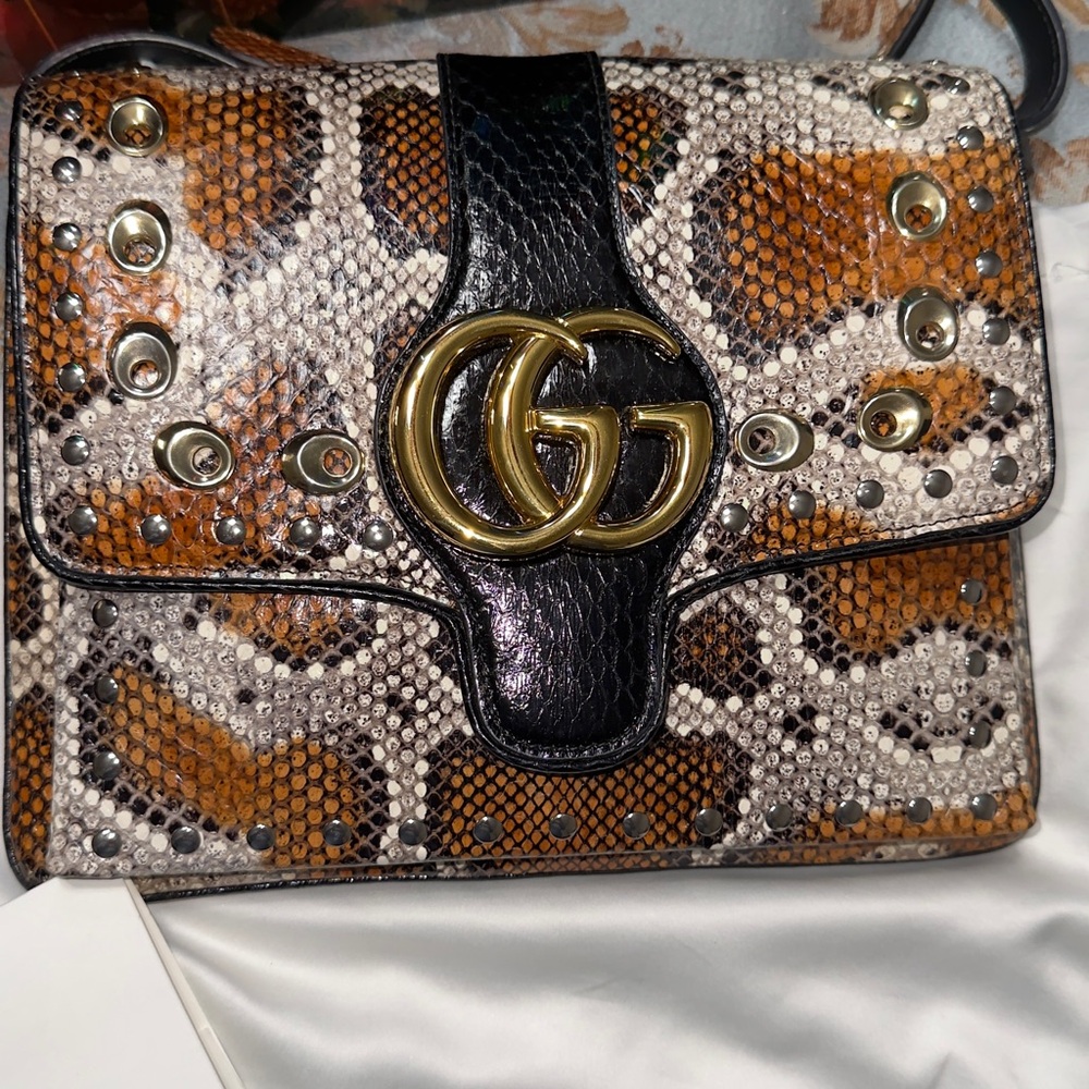 BNWT Authentic Gucci Arli Python Medium Shoulder … - image 1